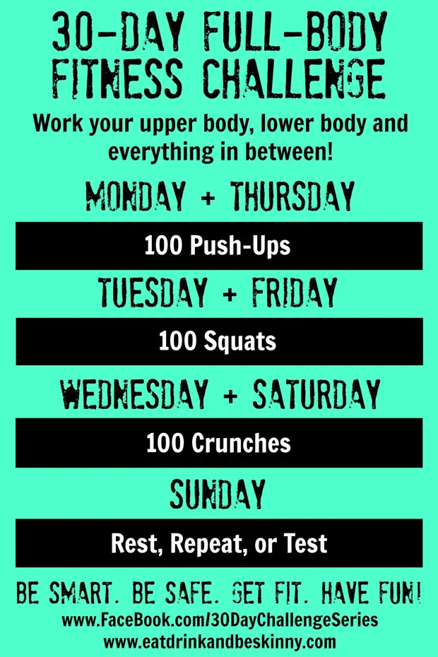 30-Day Full-Body Fitness Challenge infographic 620